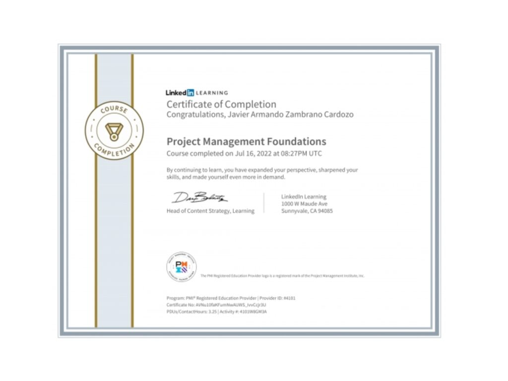 Project Management Foundations - Project Management Institute (PMI)